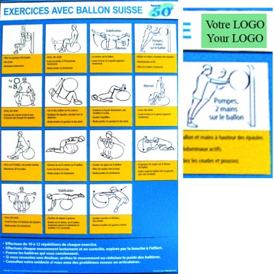 Wall Chart : Exercices with swiss balls